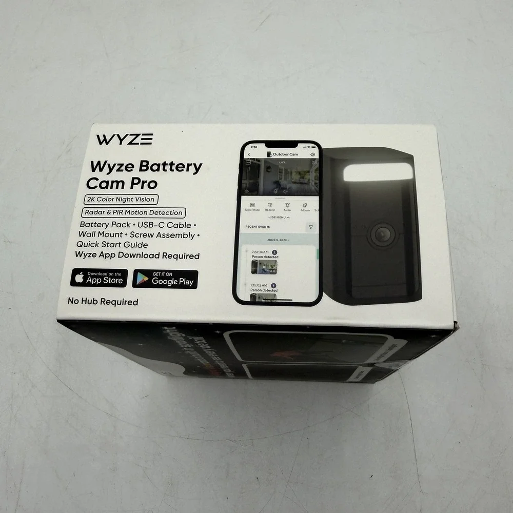 Wyze Battery Cam Pro 2k HDR Wireless Outdoor/Indoor Security Camera
